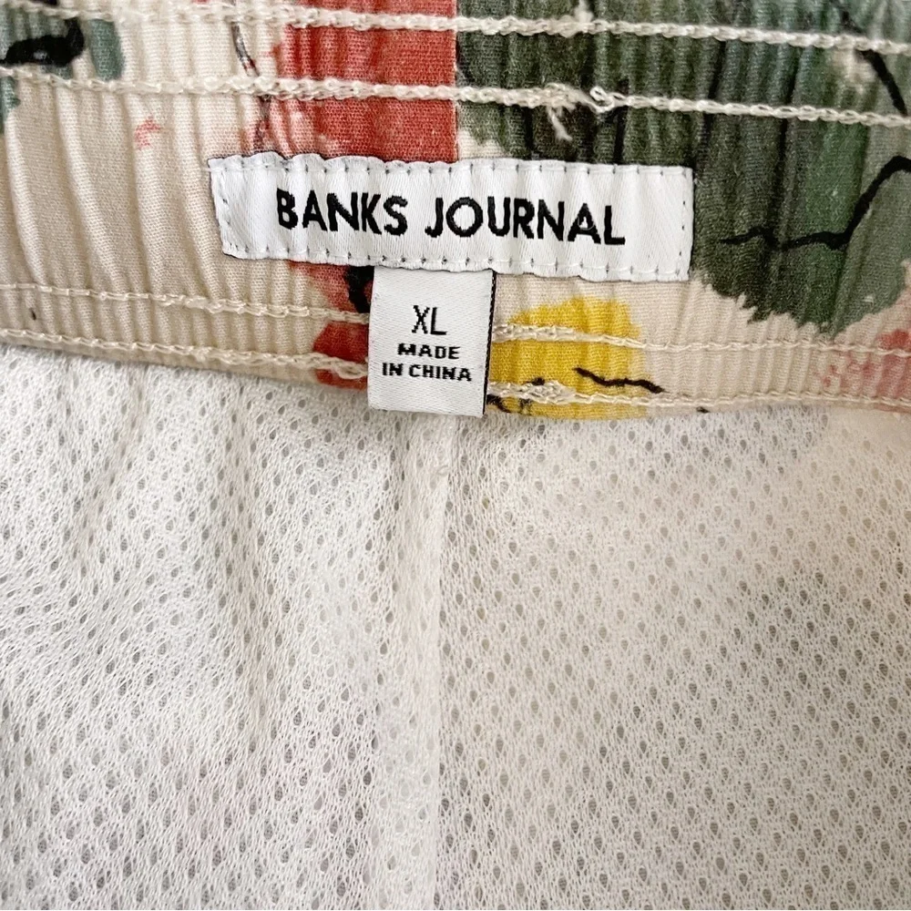 Banks Journal 7” Soho Flower Print Swim Board Short Men’s XL Lined